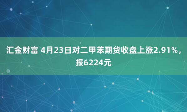 汇金财富 4月23日对二甲苯期货收盘上涨2.91%，报6224元